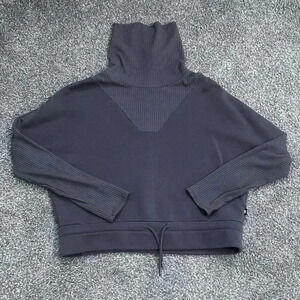 Andrew Marc Sport Cowl/Turtleneck dolman sweatshirt
Drawstring at the waist